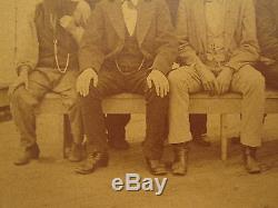 Antique American Men Post CIVIL War Cowboys Hand Signs Gang MID Western Photo