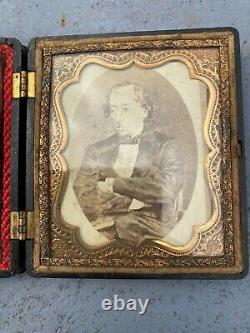 Antique Americian Civil War Ironclad Thermoplastic Union Case Benjamin Disraeli