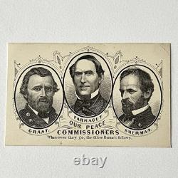 Antique CDV Civil War Era Card Our Peace Commissioners Ulysses S. Grant Farragut