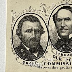 Antique CDV Civil War Era Card Our Peace Commissioners Ulysses S. Grant Farragut