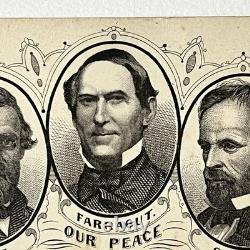 Antique CDV Civil War Era Card Our Peace Commissioners Ulysses S. Grant Farragut