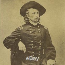 Antique CDV Photo, Civil War General George Armstrong Custer in Uniform, Original