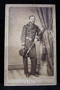 Antique CDV Photo Civil War Soldier Armed Union Officer Sword St. Louis MO