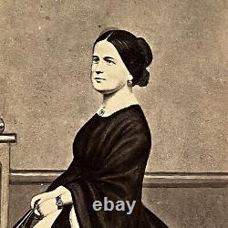 Antique CDV Photograph Beautiful Mary Todd Lincoln Wife Of President Portrait