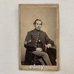 Antique CDV Photograph Handsome Young Civil War Soldier Sergeant Hartford CT