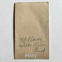 Antique CDV Photograph Man Playing Tenor Drum ID Henry Gleason Military Band