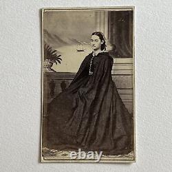 Antique CDV Photograph Very Beautiful Young Woman Ship Civil War Era Houghton MI