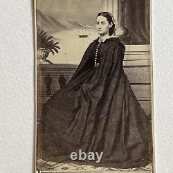 Antique CDV Photograph Very Beautiful Young Woman Ship Civil War Era Houghton MI