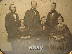 Antique CIVIL War 1/2 Plt Ambrotype ID Family 3 Brother Photo New England Origin