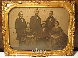 Antique CIVIL War 1/2 Plt Ambrotype ID Family 3 Brother Photo New England Origin