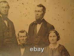 Antique CIVIL War 1/2 Plt Ambrotype ID Family 3 Brother Photo New England Origin
