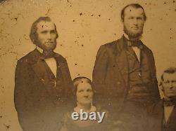 Antique CIVIL War 1/2 Plt Ambrotype ID Family 3 Brother Photo New England Origin