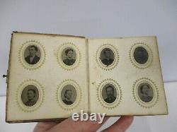 Antique CIVIL War Era 96 Miniature Tintype Photographs Photo Album