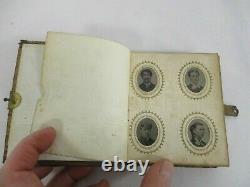 Antique CIVIL War Era 96 Miniature Tintype Photographs Photo Album