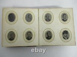 Antique CIVIL War Era 96 Miniature Tintype Photographs Photo Album