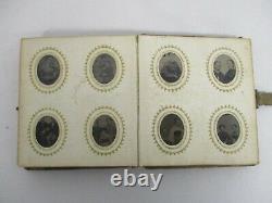 Antique CIVIL War Era 96 Miniature Tintype Photographs Photo Album