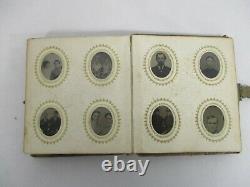 Antique CIVIL War Era 96 Miniature Tintype Photographs Photo Album