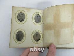 Antique CIVIL War Era 96 Miniature Tintype Photographs Photo Album