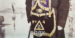 Antique CIVIL War Era Freemason Masonic Apron Big Eye No 4 Mast Boat CDV Photo