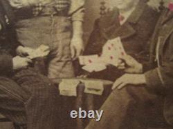 Antique CIVIL War Era Gamblers Dollar Bills Poker Diamonds Tamaqua Pa CDV Photo