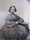 Antique Civil War Era Hoop Skirt Princess Leia Hair Design Style Tintype Photo