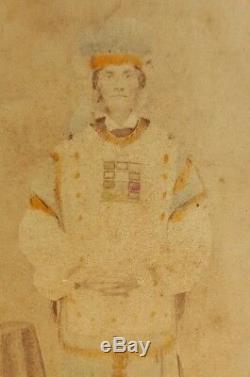 Antique CIVIL War Era Jacksonville Fl Masonic Or Ethnic Oddity Man ID CDV Photo
