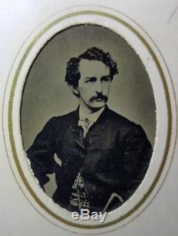 Antique CIVIL War John Wilkes Booth Rare Tintype Photo Abraham Lincoln Assassin