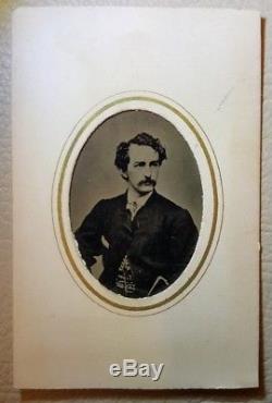 Antique CIVIL War John Wilkes Booth Rare Tintype Photo Abraham Lincoln Assassin