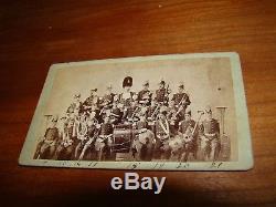 Antique CIVIL War Ohio Regiment O. N. G. 21 Piece Brass Band Cabinet Photo
