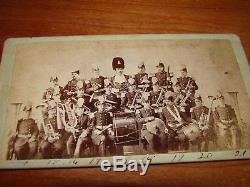 Antique CIVIL War Ohio Regiment O. N. G. 21 Piece Brass Band Cabinet Photo