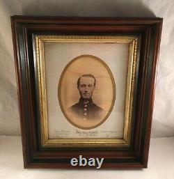 Antique CIVIL War Prisoner Albumen Framed Photograph Mass Vols Salisbury Prison