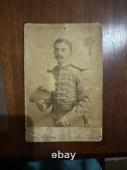 Antique Cabinet Card Albumen Photograph ID'd Military Officer Sepia 1850-1899