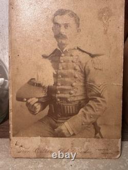 Antique Cabinet Card Albumen Photograph ID'd Military Officer Sepia 1850-1899