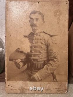 Antique Cabinet Card Albumen Photograph ID'd Military Officer Sepia 1850-1899