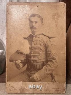 Antique Cabinet Card Albumen Photograph ID'd Military Officer Sepia 1850-1899
