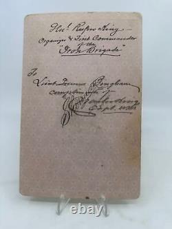 Antique Cabinet Card Photo Civil War General Rufus King IRON BRIGADE signed Capt