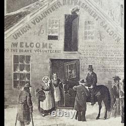 Antique Civil War Albumen Photograph Union Volunteer Refreshment Saloon Phila