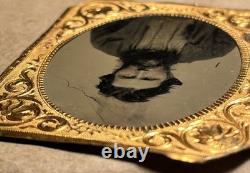 Antique Civil War Ambrotype Photograph 1862 2c Stamp IRS Bank Check On Back