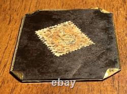 Antique Civil War Ambrotype Photograph 1862 2c Stamp IRS Bank Check On Back