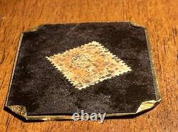 Antique Civil War Ambrotype Photograph 1862 2c Stamp IRS Bank Check On Back
