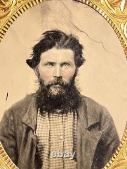 Antique Civil War Ambrotype Photograph 1862 2c Stamp IRS Bank Check On Back
