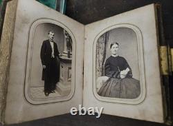 Antique Civil War CDV Photo Album Military Soldiers Novelty PIERCE Family 1860s