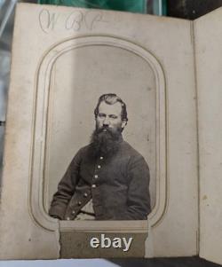 Antique Civil War CDV Photo Album Military Soldiers Novelty PIERCE Family 1860s