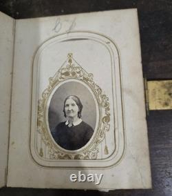 Antique Civil War CDV Photo Album Military Soldiers Novelty PIERCE Family 1860s