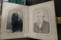 Antique Civil War CDV Photo Album Military Soldiers Novelty PIERCE Family 1860s