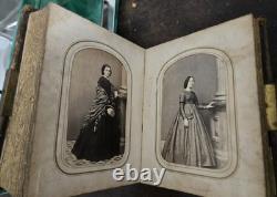 Antique Civil War CDV Photo Album Military Soldiers Novelty PIERCE Family 1860s