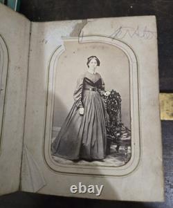 Antique Civil War CDV Photo Album Military Soldiers Novelty PIERCE Family 1860s