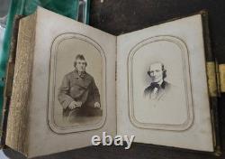 Antique Civil War CDV Photo Album Military Soldiers Novelty PIERCE Family 1860s
