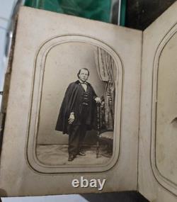Antique Civil War CDV Photo Album Military Soldiers Novelty PIERCE Family 1860s