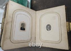 Antique Civil War CDV Photo Album Military Soldiers Novelty PIERCE Family 1860s